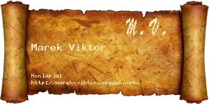 Marek Viktor névjegykártya