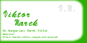 viktor marek business card